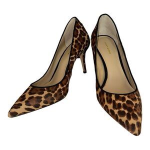 Ann Taylor Mila Leopard Print Haircalf Pumps in Brown Multi